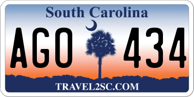 SC license plate AGO434