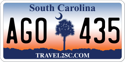 SC license plate AGO435