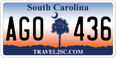 SC license plate AGO436