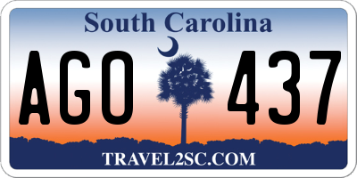 SC license plate AGO437