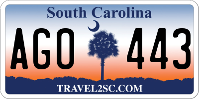 SC license plate AGO443