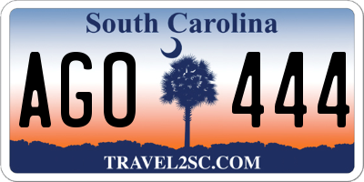 SC license plate AGO444