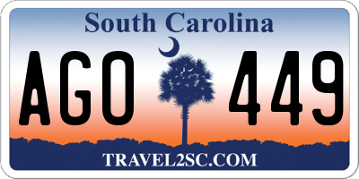 SC license plate AGO449