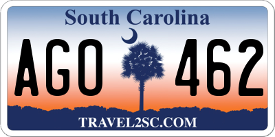 SC license plate AGO462