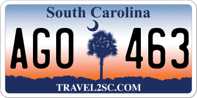 SC license plate AGO463