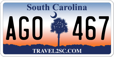 SC license plate AGO467