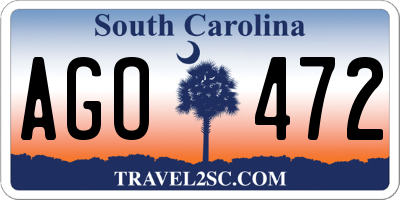 SC license plate AGO472