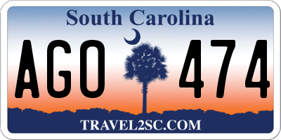 SC license plate AGO474