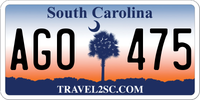 SC license plate AGO475