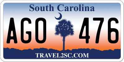 SC license plate AGO476