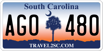 SC license plate AGO480