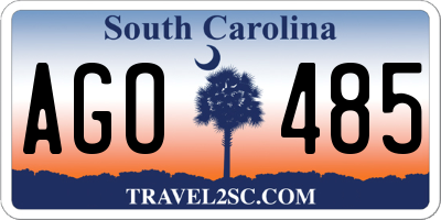 SC license plate AGO485