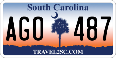 SC license plate AGO487