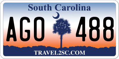 SC license plate AGO488