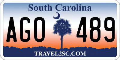 SC license plate AGO489