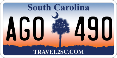 SC license plate AGO490