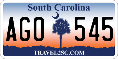 SC license plate AGO545
