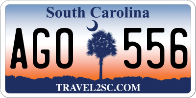 SC license plate AGO556