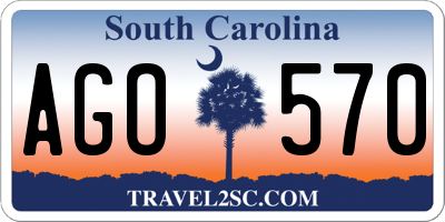 SC license plate AGO570