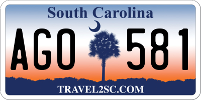 SC license plate AGO581