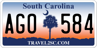 SC license plate AGO584