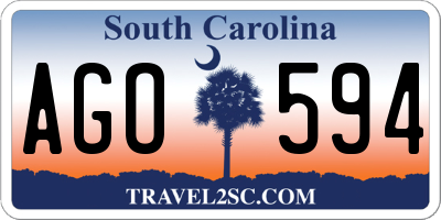 SC license plate AGO594