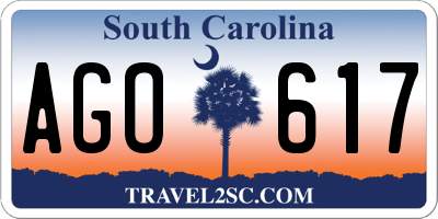 SC license plate AGO617