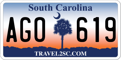 SC license plate AGO619