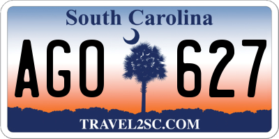 SC license plate AGO627