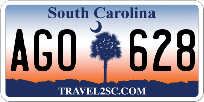 SC license plate AGO628