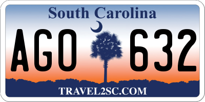 SC license plate AGO632