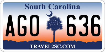 SC license plate AGO636