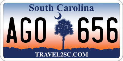 SC license plate AGO656