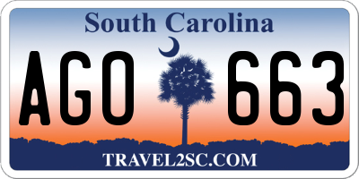 SC license plate AGO663
