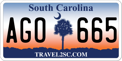 SC license plate AGO665
