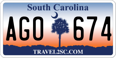 SC license plate AGO674