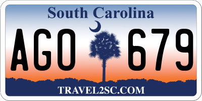 SC license plate AGO679