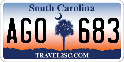 SC license plate AGO683