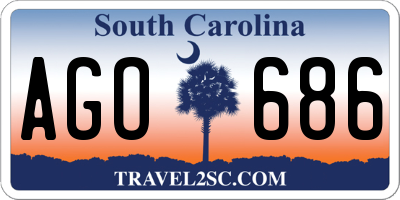 SC license plate AGO686