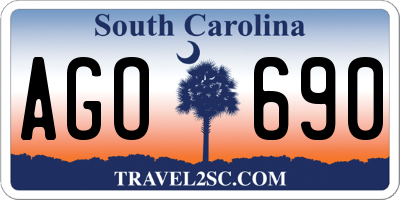 SC license plate AGO690