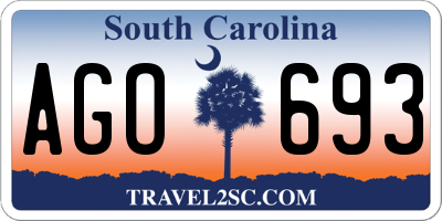 SC license plate AGO693