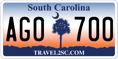 SC license plate AGO700