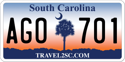 SC license plate AGO701