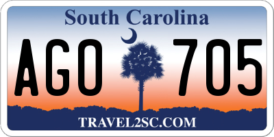 SC license plate AGO705