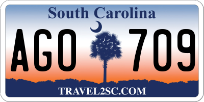 SC license plate AGO709