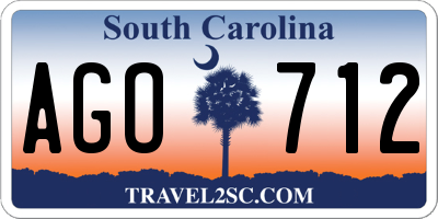 SC license plate AGO712
