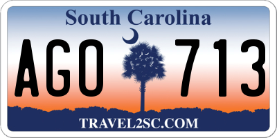 SC license plate AGO713
