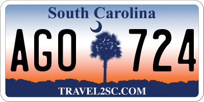 SC license plate AGO724