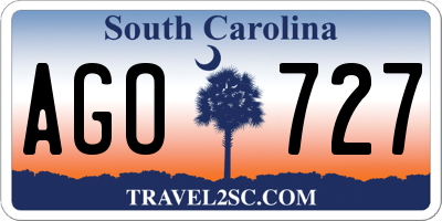 SC license plate AGO727