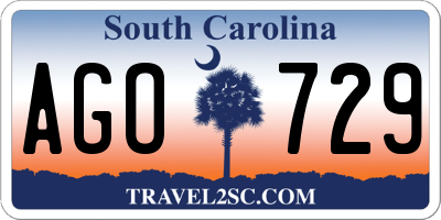 SC license plate AGO729
